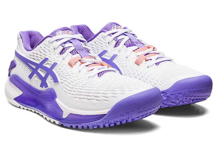 Asics GEL-RESOLUTION 9 OC Ženske Teniški Copati Bele Vijolične | Slovenija-4391058