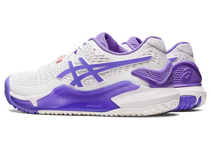 Asics GEL-RESOLUTION 9 OC Ženske Teniški Copati Bele Vijolične | Slovenija-4391058