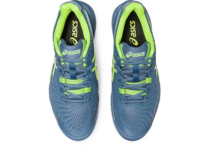 Asics GEL-RESOLUTION 9 WIDE Moški Teniški Copati Sive Modre Zelene | Slovenija-3271069