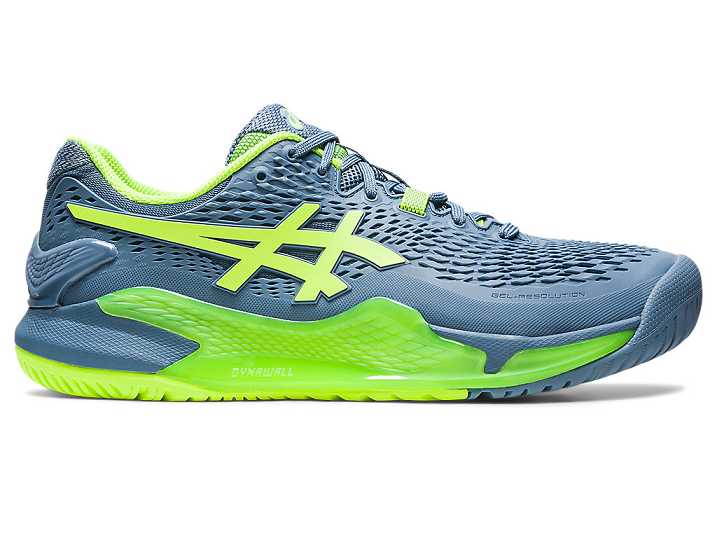 Asics GEL-RESOLUTION 9 WIDE Moški Teniški Copati Sive Modre Zelene | Slovenija-3271069