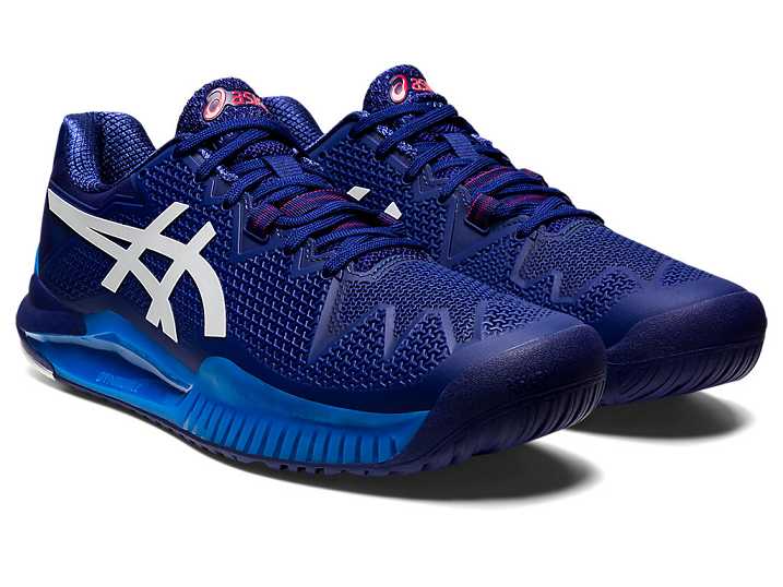 Asics GEL-Resolution 8 Moški Teniški Copati Modre Bele | Slovenija-7281590