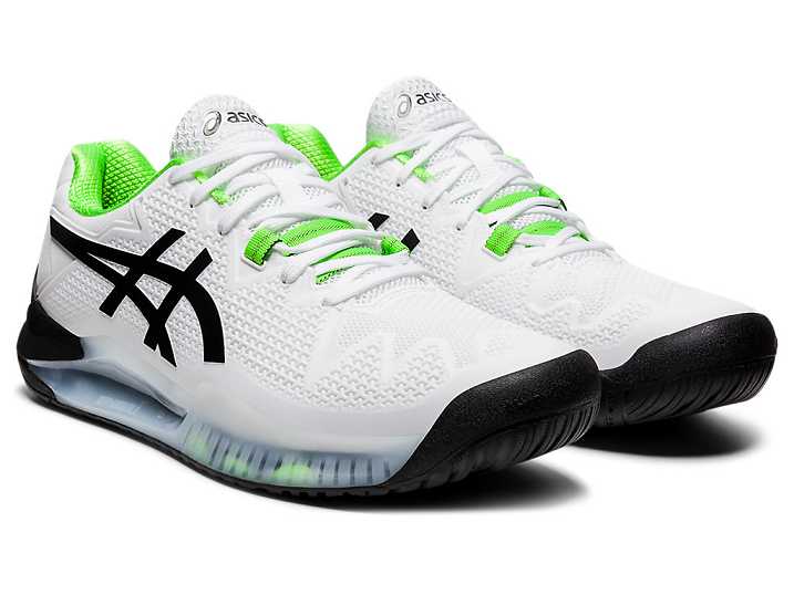 Asics GEL-Resolution 8 Moški Teniški Copati Bele Zelene | Slovenija-9702164