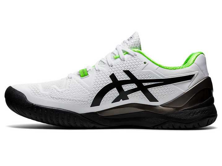 Asics GEL-Resolution 8 Moški Teniški Copati Bele Zelene | Slovenija-9702164