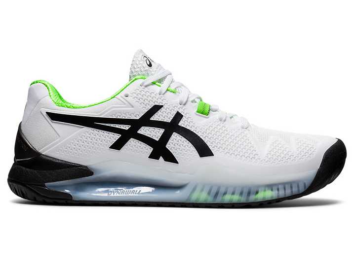 Asics GEL-Resolution 8 Moški Teniški Copati Bele Zelene | Slovenija-9702164