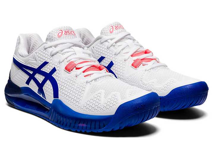 Asics GEL-Resolution 8 Ženske Teniški Copati Bele Modre | Slovenija-1678590