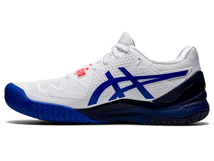 Asics GEL-Resolution 8 Ženske Teniški Copati Bele Modre | Slovenija-1678590