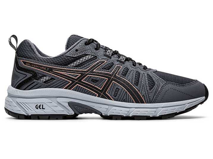 Asics GEL-VENTURE 7 WIDE Ženske Tekaški Čevlji Temno Sive Roza Zlate | Slovenija-6350948