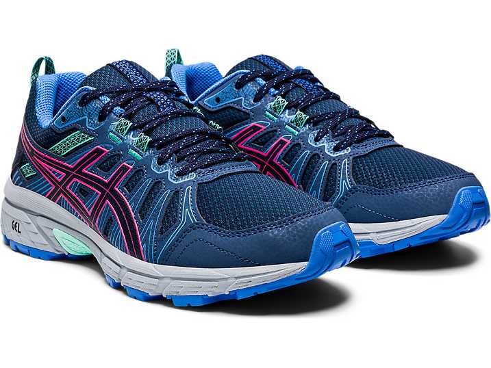 Asics GEL-VENTURE 7 Ženske Tekaški Čevlji Temno Modre Roza | Slovenija-0234751