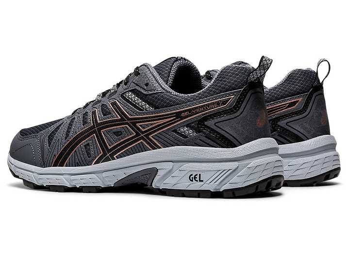 Asics GEL-VENTURE 7 Ženske Tekaški Čevlji Temno Sive Roza Zlate | Slovenija-7351682