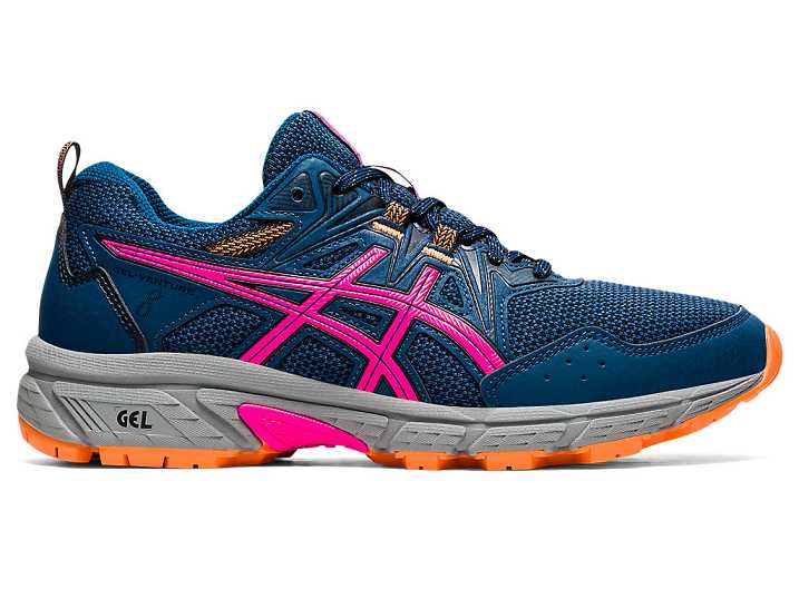 Asics GEL-VENTURE 8 WIDE Ženske Tekaški Čevlji Modre Roza | Slovenija-3091562