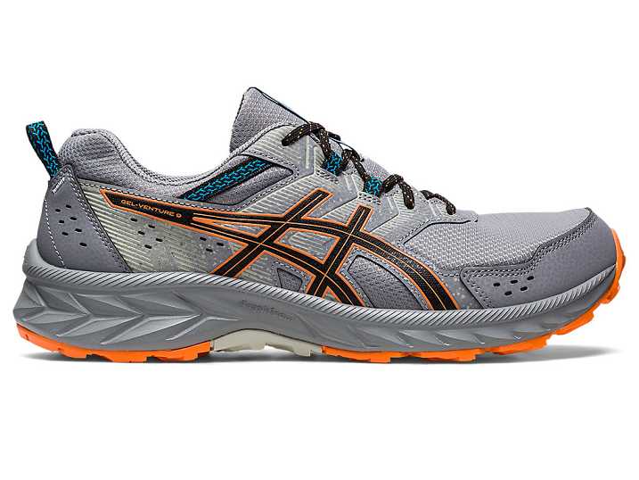 Asics GEL-VENTURE 9 EXTRA WIDE Moški Tekaški Čevlji Sive Oranžne | Slovenija-6480195