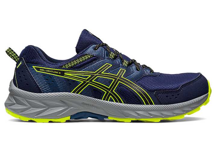 Asics GEL-VENTURE 9 Moški Tekaški Čevlji Temno Modre Rumene | Slovenija-0562948