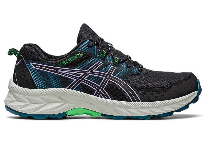 Asics GEL-VENTURE 9 WIDE Ženske Tekaški Čevlji Črne Vijolične | Slovenija-0382167