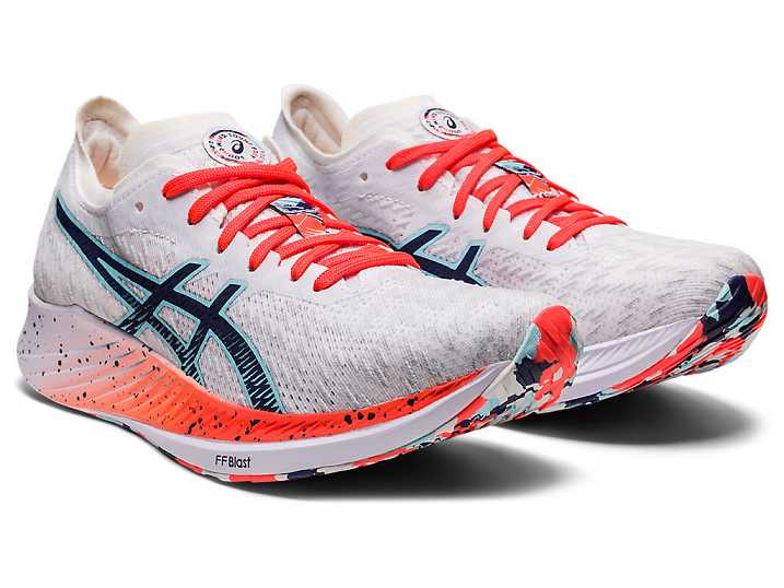 Asics MAGIC SPEED Ženske Tekaški Čevlji Bele Modre | Slovenija-0284795