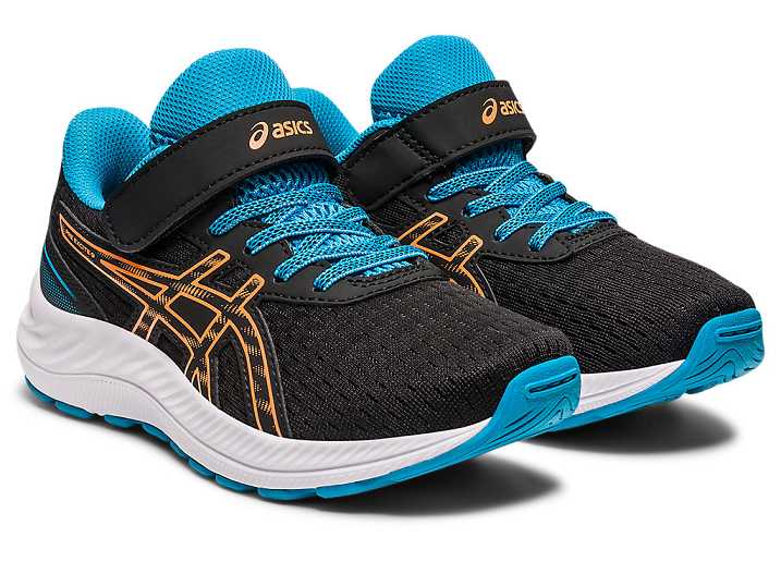 Asics PRE EXCITE 9 Otroški Tekaški Čevlji Črne Oranžne | Slovenija-5217384