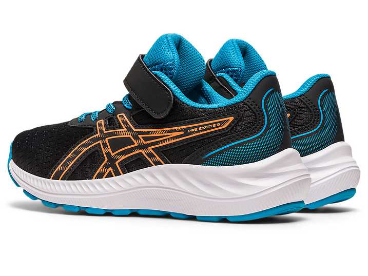 Asics PRE EXCITE 9 Otroški Tekaški Čevlji Črne Oranžne | Slovenija-5217384