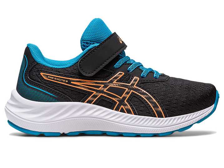 Asics PRE EXCITE 9 Otroški Tekaški Čevlji Črne Oranžne | Slovenija-5217384