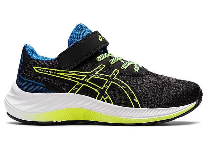 Asics PRE EXCITE 9 Otroški Tekaški Čevlji Črne Zelene | Slovenija-9172360