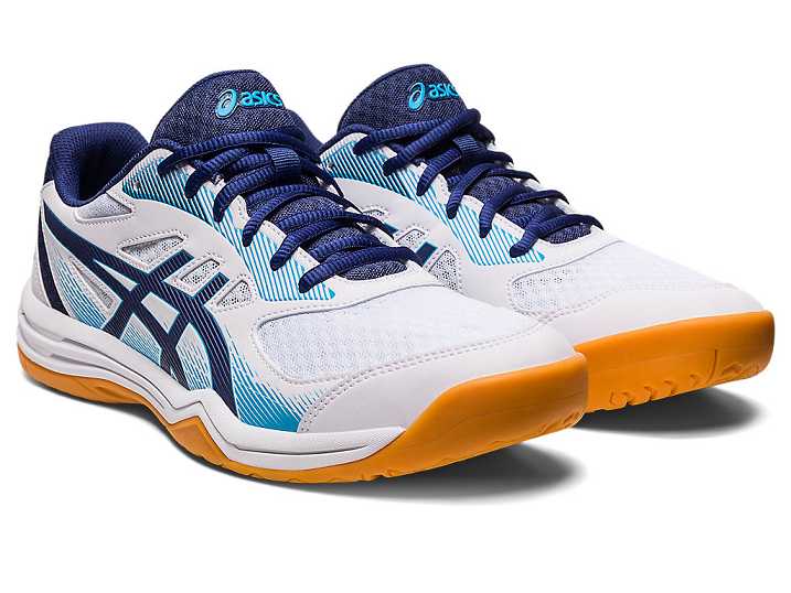 Asics UPCOURT 5 Moški Odbojkarski Čevlji Bele Indigo Modre | Slovenija-7402539